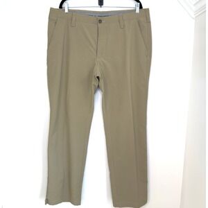 Under Armour Men's‎ Golf Pants Tan 40x30 Stretch Nylon Blend UA Logo Chino Style